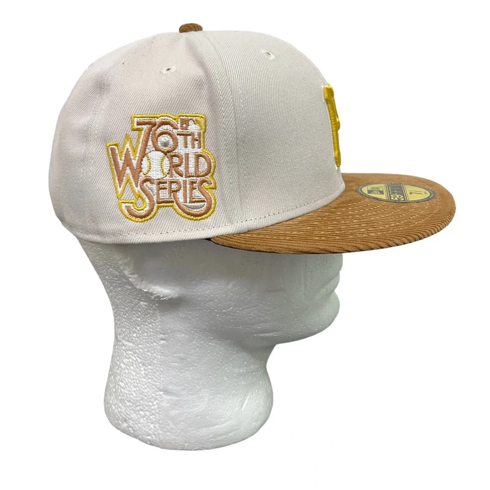 New Era 59Fifty Fall Corduroy Pirates 1976 World Series Hat Green Bottom 7 3/8 - Picture 2 of 5